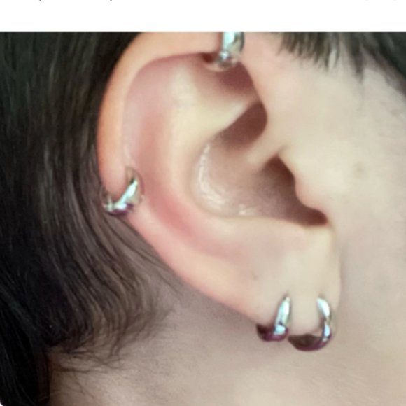 Pandora 18K Gold Plated Geometric ❤️-Hoop Minimalist Modern Pin Hinges - Picture 9 of 16